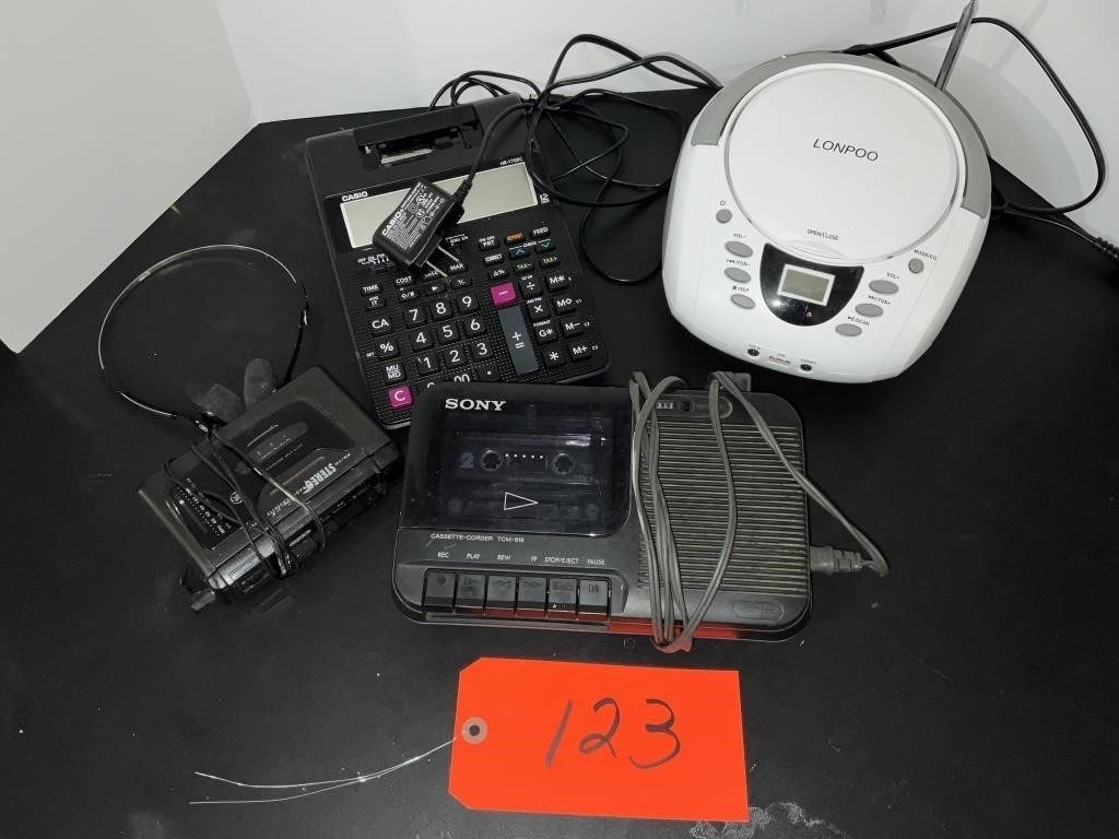 Calculator, tape players,CD/Radio