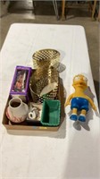 Halloween house, baskets, Simpsons toy, vase