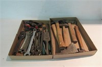 2 Trays Tools Hammers, Wrenches,Misc.