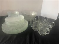 37 Piece Vintage Glcoloc Glass Compote Glass Set