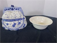 Made in Japan Beaded Ceramic Bowl/ Cookie Jar