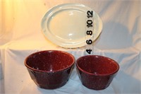 2 Nesting Bowls and Oval Platter