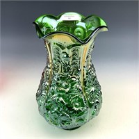 IG Olive Green Poppy Ruffled Vase