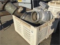Plastic Bin with 12" Pipe Fittings