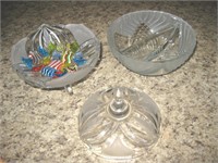 6 Glass Candies in Candy Dish + Bowl
