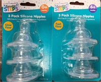 2X3 PACK SILICON NIPPLES, FOR STANDARD BOTTLES