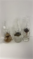 (3) vintage oil lamps