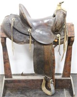 Hamley & Co Tooled Leather Horse Saddle