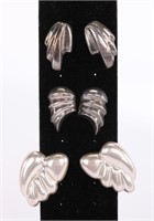 3 Pair Sterling Silver Earrings