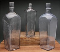 Antique Embossed Case Gin Bottles (3)