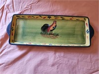 Style eyes rooster ceramic tray