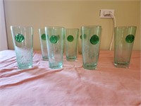 Tumbler Glass Green Fused Personal Medallions "W"