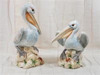 FITZ AND FLOYD PORCELAIN SEABOARD PELICAN SET OF 2