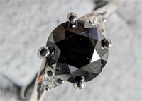 $2000 14K  Black Diamond(0.88ct) Diamond(0.08ct) R
