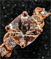 $1800 10K  Morganite(1ct) Diamond(0.2ct) Ring