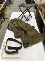1 foldable stool w/ duffel bag & belt