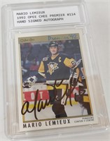 Lemieux OPC Autograph Card