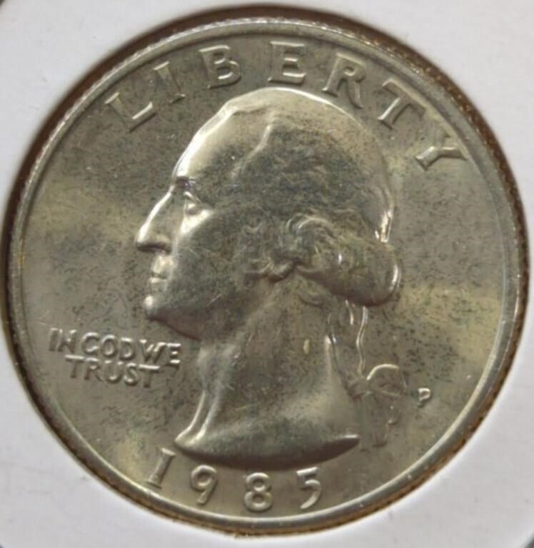 Uncirculated 1985 P. Washington quarter