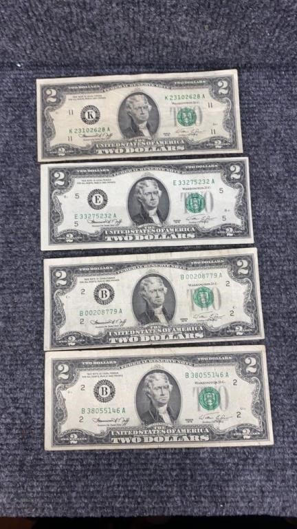 4 $2 Bills