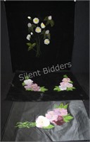 Antique Silk / Satin & Velvet Hand Painted Floral