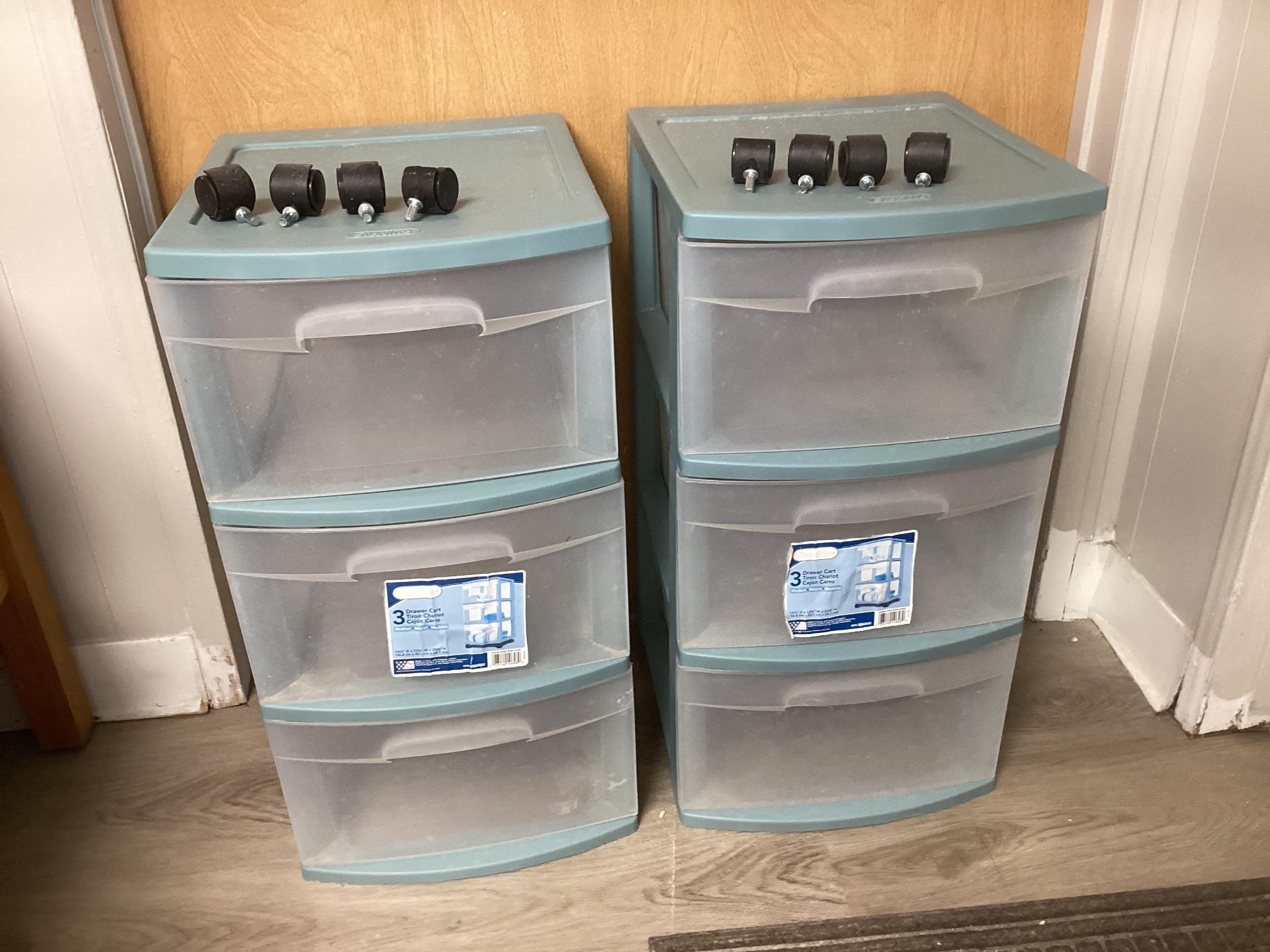 2- 3 DRAWER STORAGE CONTAINERS