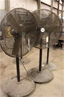 Two Central Machinery Pedestal Fans