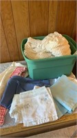 Tote of Assorted Lace Curtains,Assorted Curtains
