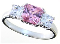 Princess Cut 1.50 ct Pink & White Topaz Ring