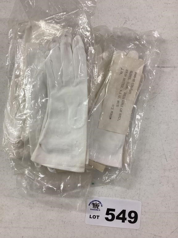 9 PAIR WHITE GIRLS MEDIUM DRESS GLOVES