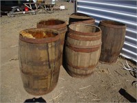 (5) Vintage Wine Barrels - Rough Condition