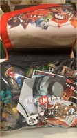 Walt Disney Infinity movie bag filled with toys