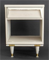 Mid-Century Modern White Painted Bedside Table