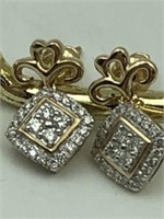 14k earrings with Diamonds