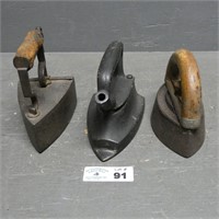 (3) Early Cast Iron Sad Irons