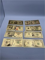 24 K Gold Foil Dollar Set $1 to 500