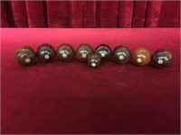 9 Wood Billiard Balls c.1930s