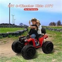 BEKAY 24V Kids ATV  4WD Electric Vehicle  Red