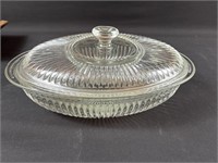 Vintage Ribbed Clear Glass Ovenware