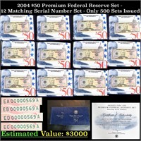 2004 $50 Premium Federal Reserve Set - 12 Matchind