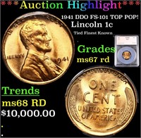 1941 DDO FS-101 Lincoln Cent TOP POP! 1c Graded ms