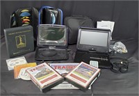 Group of 2 DVD players w/adjustable screen, & D