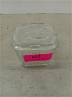 Small glass refrigerator dish with lid