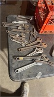 Lot of adjustable wrenches