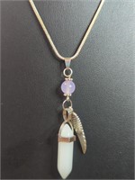 925 stamped 18-in necklace with angel wing chakra