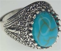 Turquoise style ring size 9