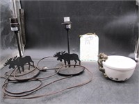 Moose Lamps, Bowl, Wall Hang
