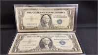 Pair of 1957 $1 Silver Certificate Star Notes