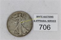 Walking Liberty Half Dollar Coin - 1937 - F