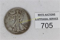 Walking Liberty Half Dollar Coin - 1943 - VF