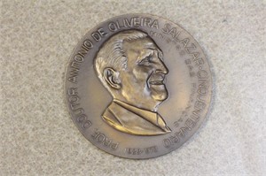 Antonio De Oliveria Salazar Bronze Plaque